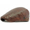 Casquette Plate Crocodile Prestige marron faux cuir