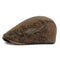 Casquette Plate Homme Effet Cuir Vieilli Marron
