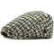 Casquette Plate Damier Noir et Beige