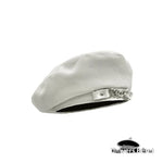 Béret Chic en Cuir pour Femme Blanc - Vignette | univers-beret