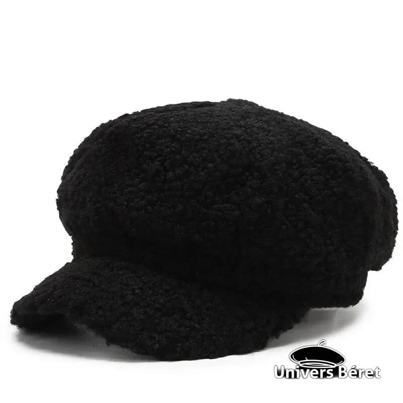 Béret En Laine Noir Unisexe - Style Français - Taille Unique - Chaud Et Léger - Pour Automne/Hiver