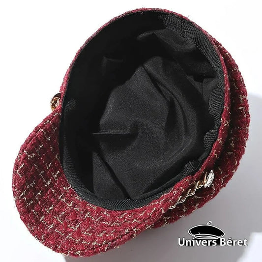 Casquette de Marin Femme Chic Rouge intérieur de la casquette