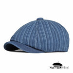 Casquette Gavroche à Rayures Bleue Homme - Vignette | univers-beret