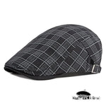 Casquette Plate à Carreaux Noir - Vignette | univers-beret