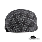 Casquette Plate à Carreaux Noir - Vignette | univers-beret