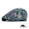 casquette plate fleurie en denim