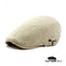 Casquette Plate Beige en lin
