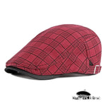 Casquette Plate Rouge à Carreaux - Vignette | univers-beret