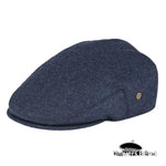 Casquette Plate Tweed Bleu Marine - Vignette | univers-beret