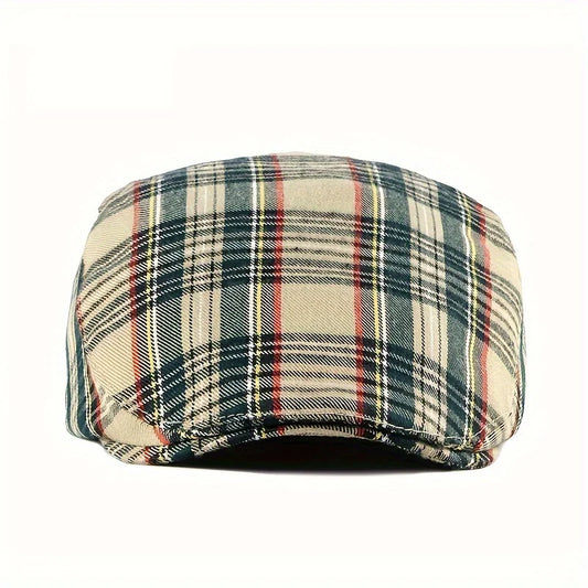 Béret Casquette Britannique à Carreaux Fins pour Homme