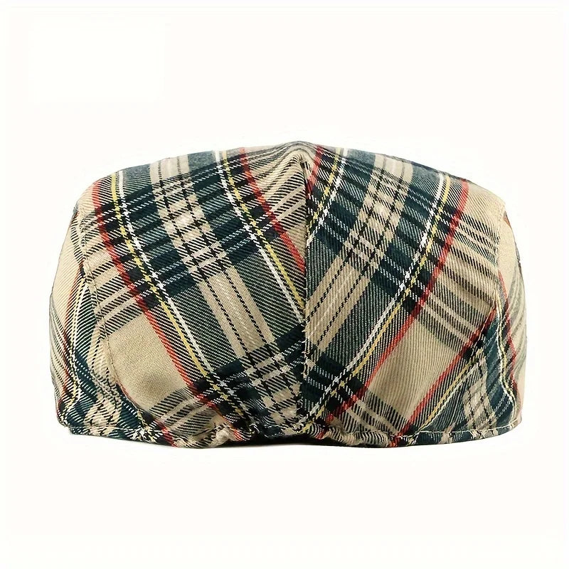 Béret Casquette Britannique à Carreaux Fins pour Homme