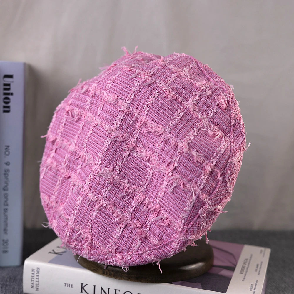 Beret Boheme en Laine Femme Rose Hiver