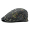 Casquette Béret Denim noire avec Motif à Fleur