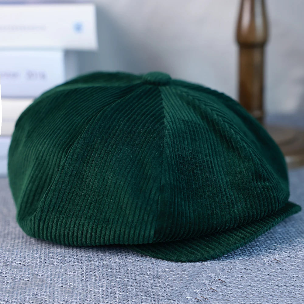 Casquette Gavroche Côtelée emeraude
