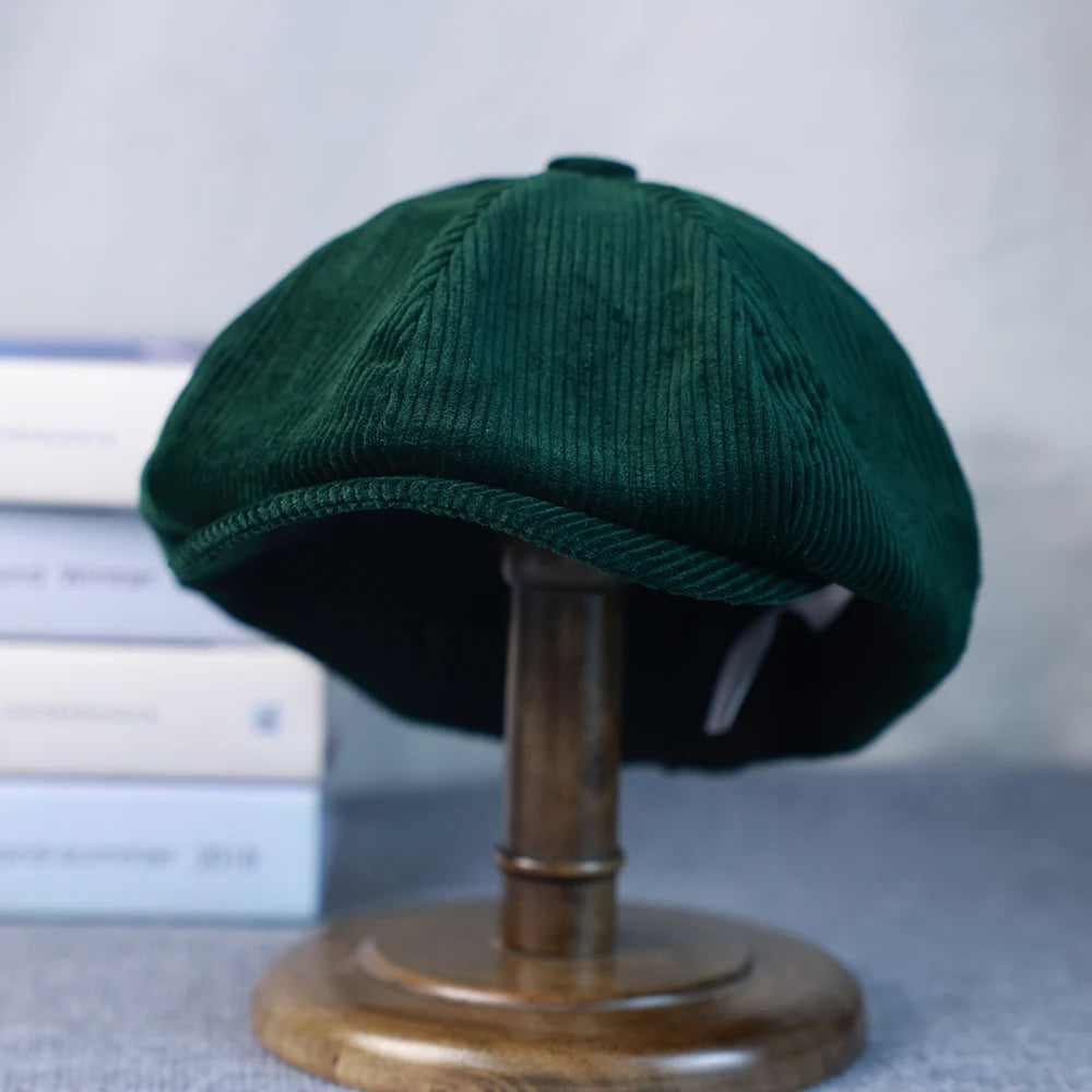 Casquette Gavroche Côtelée emeraude
