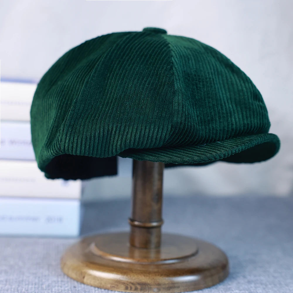 Casquette Gavroche Côtelée emeraude
