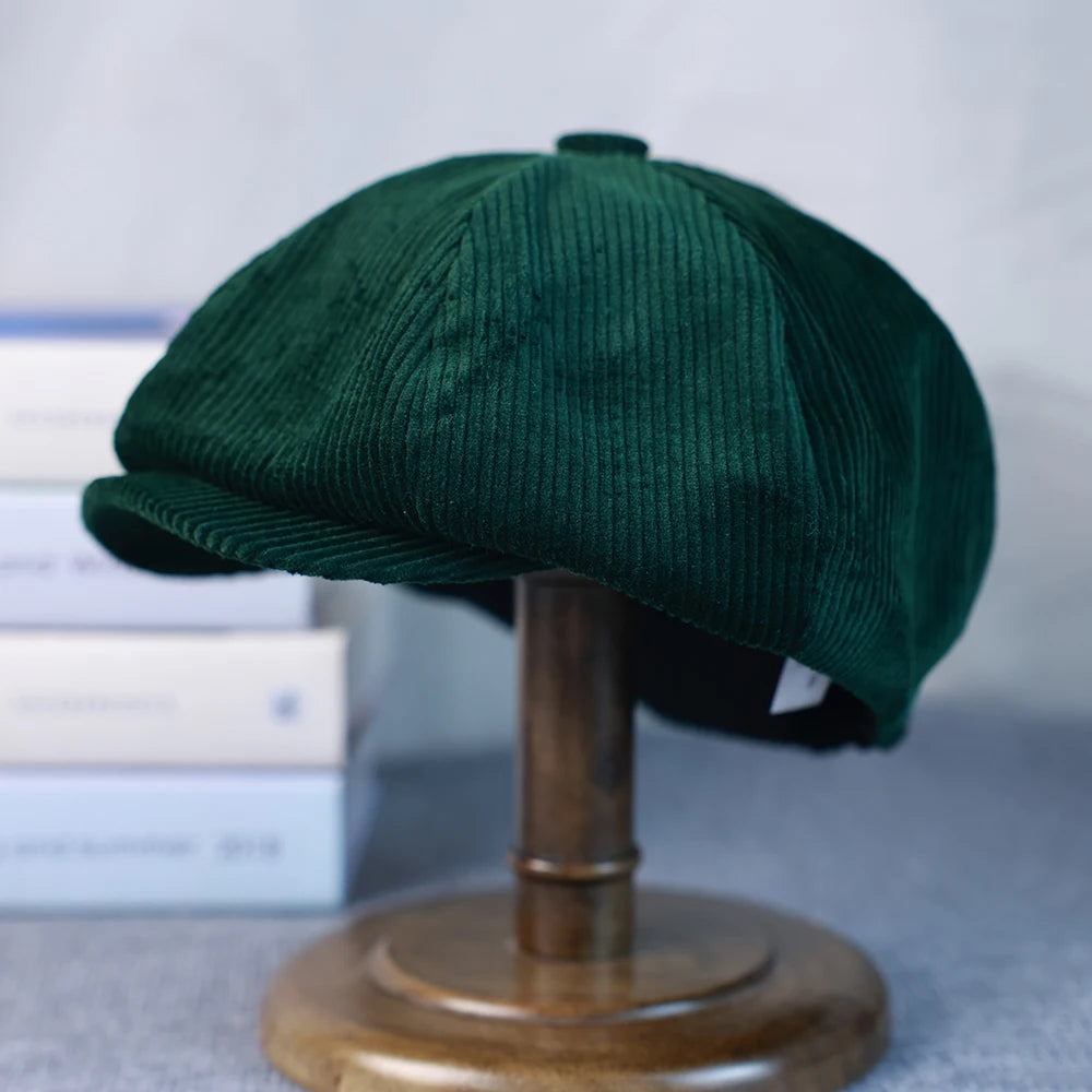 Casquette Gavroche Côtelée emeraude
