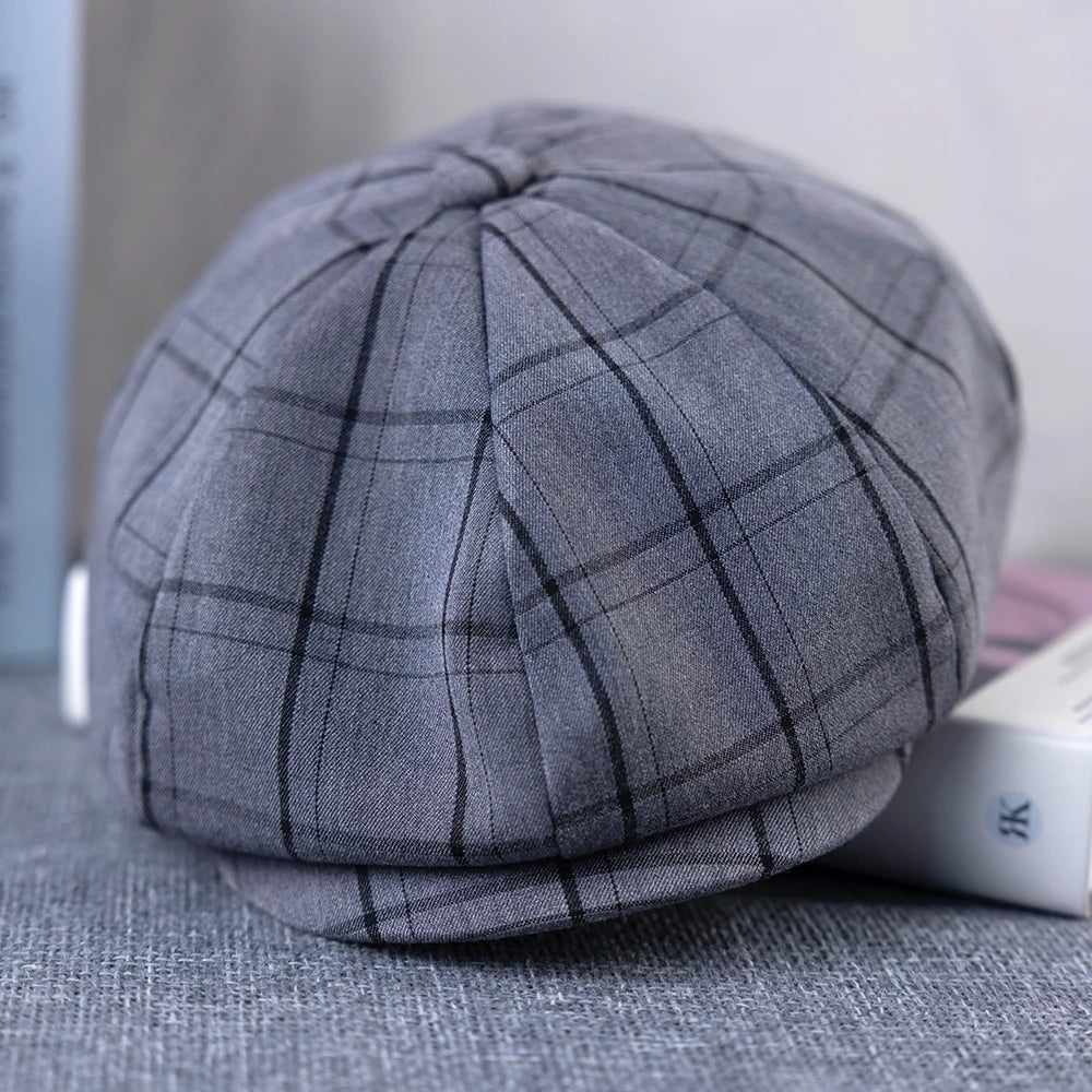 Casquette Gavroche Grise Elegance Classique en Coton et Lin