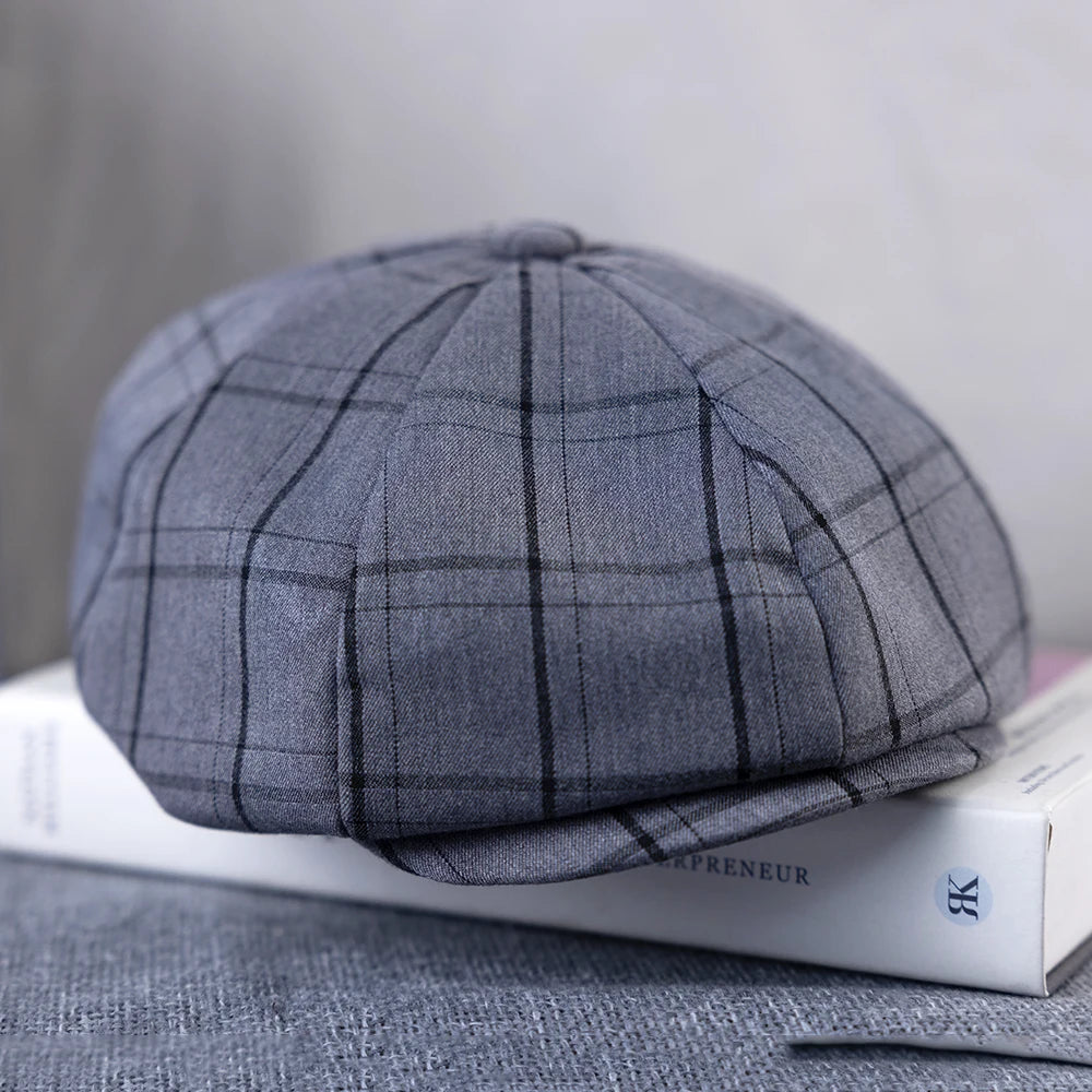 Casquette Gavroche Grise Elegance Classique en Coton et Lin