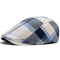Casquette Irlandaise en Coton à Carreaux Bleu