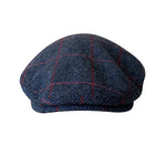 Casquette Plate Bleu Marine à Carreaux en Laine - Vignette | univers-beret