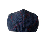 Casquette Plate Bleu Marine à Carreaux en Laine - Vignette | univers-beret