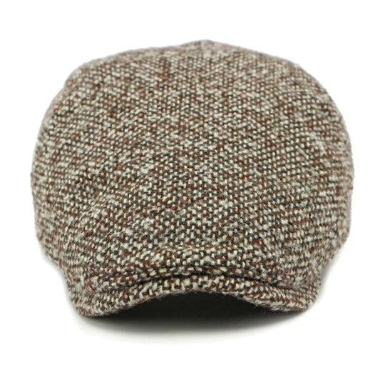 Casquette Plate Homme Tweed Chiné Brun – Style Irlandais Vintage