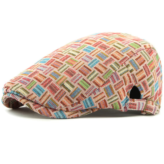 Casquette Plate Mosaïque Multicolore